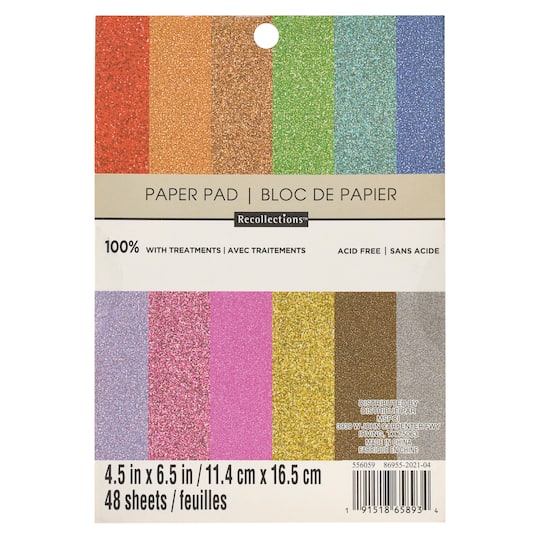 Glitter Paper Pad by Recollections&#xAE;, 4.5&#x22; x 6.5&#x22;